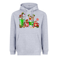 Heather Grey Elf coffee cups Heavyweight Hoodie - NancyCooperArtShop