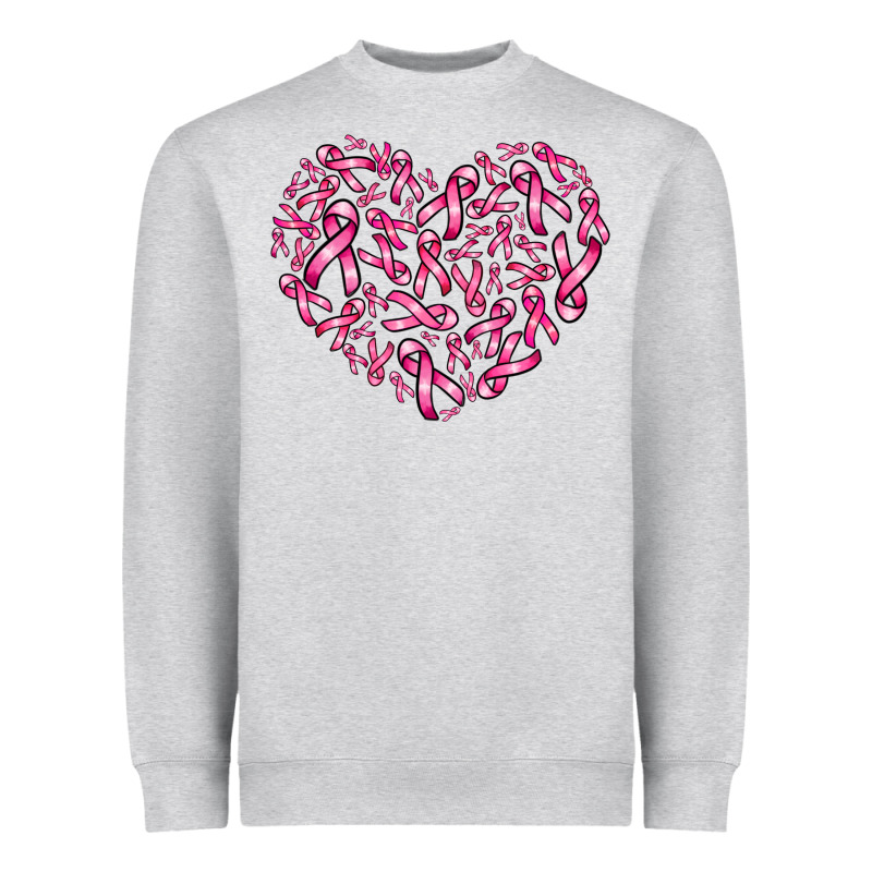 Breast Cancer Ribbon Heart Heavyweight Sweatshirt by AdoDesignShop | Teevron