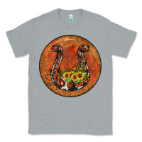 Heather Grey horseshoe circle Classic Tee - JahusDesignShop