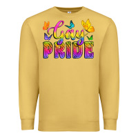 Antique Gold Gay Pride With Butterfly Premium Sweatshirt - BundleAndBundleShop