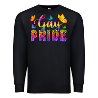 Black Gay Pride With Butterfly Premium Sweatshirt - BundleAndBundleShop