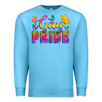 Ocean Blue Gay Pride With Butterfly Premium Sweatshirt - BundleAndBundleShop