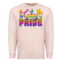 Pale Pink Gay Pride With Butterfly Premium Sweatshirt - BundleAndBundleShop