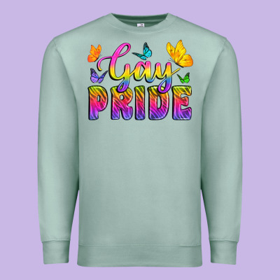 Gay Pride With Butterfly Premium Sweatshirt Designed By Bundleandbundleshop