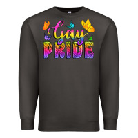 Smoke Gay Pride With Butterfly Premium Sweatshirt - BundleAndBundleShop