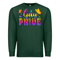 Sports Green Gay Pride With Butterfly Premium Sweatshirt - BundleAndBundleShop