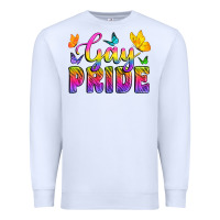 White Gay Pride With Butterfly Premium Sweatshirt - BundleAndBundleShop