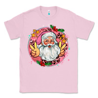 Bubblegum Pink merry christmas peace santa Classic Tee - AdoDesignShop
