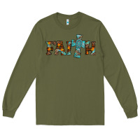 Army Green faith thanksgiving cross Long Sleeve Tee - AdoDesignShop