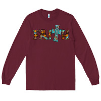 Burgundy faith thanksgiving cross Long Sleeve Tee - AdoDesignShop