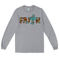 Heather Grey faith thanksgiving cross Long Sleeve Tee - AdoDesignShop