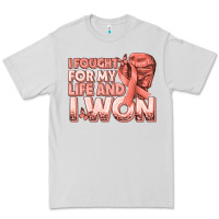 Dove Grey i fought for my life and i won uterine cancer peac Premium Tee - texasbilliewilder