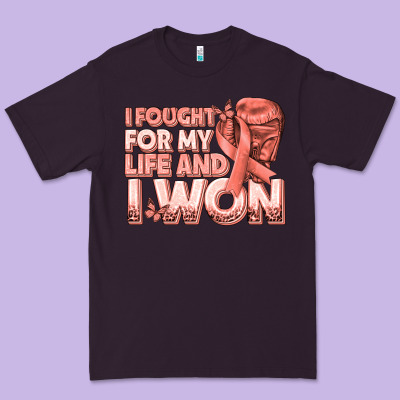 I Fought For My Life And I Won Uterine Cancer Peac Premium Tee Designed By Texasbilliewilder