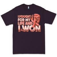 Plum i fought for my life and i won uterine cancer peac Premium Tee - texasbilliewilder