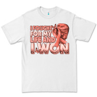 White i fought for my life and i won uterine cancer peac Premium Tee - texasbilliewilder