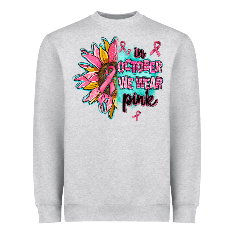 Sunflower In October We Wear Pink Heavyweight Sweatshirt by AdoDesignShop | Teevron