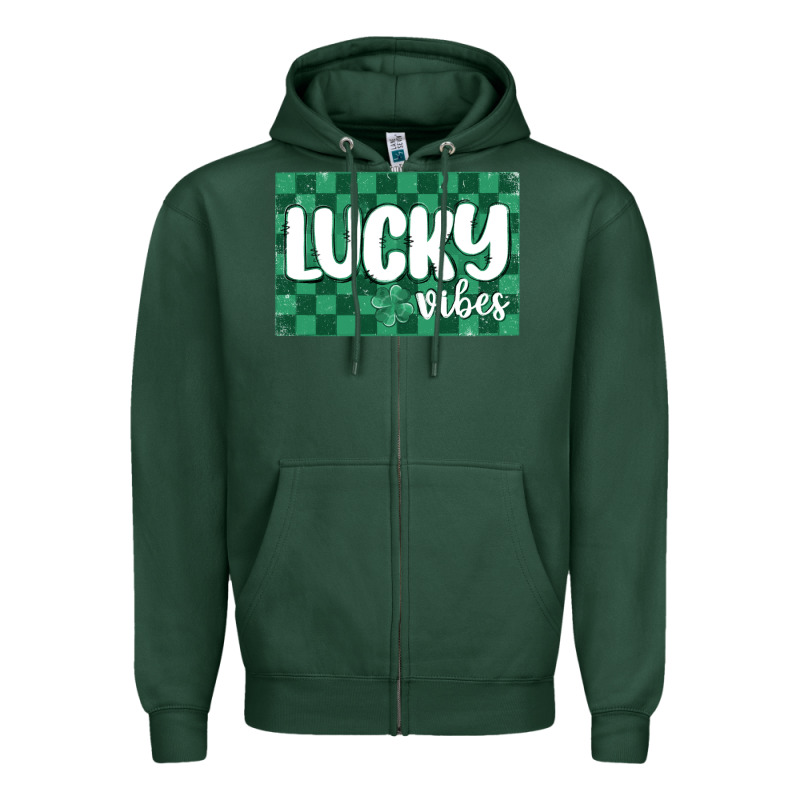 Lucky Vibes Zipper Hoodie by MaliasSmallBusiness | Teevron