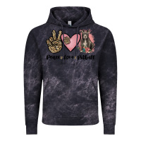 Cloud Black peace love pitbull Vintage Hoodie - JahusDesignShop