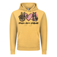 Vintage Mustard peace love pitbull Vintage Hoodie - JahusDesignShop
