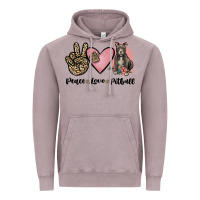 Vintage Zinc peace love pitbull Vintage Hoodie - JahusDesignShop