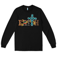 Black western gemstone cross faith Long Sleeve Tee - Artiststas