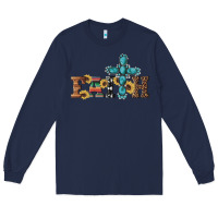 Navy western gemstone cross faith Long Sleeve Tee - Artiststas