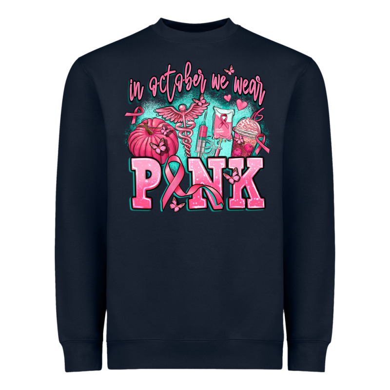 In October We Wear Pink Heavyweight Sweatshirt by AdoDesignShop | Teevron