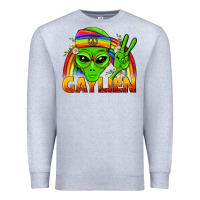 Heather Grey Gaylien LGBTQ Pride Premium Sweatshirt - BundleAndBundleShop