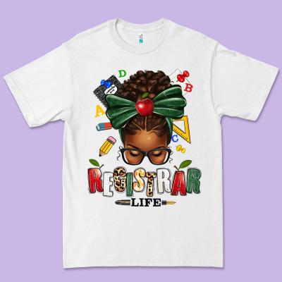 Registrar Life Afro Messy Bun Premium Tee Designed By Texasbilliewilder