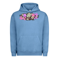 Pigment Pebble Blue Easter eggs and crown of thorns Easter Day Urban Hoodie - HowdyJamesFarm