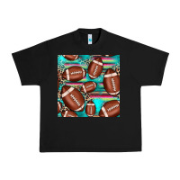 Black football leopard turquoise seamless pattern Urban Heavy Tee - JahusDesignShop