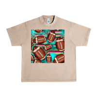French Oak football leopard turquoise seamless pattern Urban Heavy Tee - JahusDesignShop