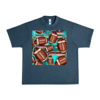 Midnight Navy football leopard turquoise seamless pattern Urban Heavy Tee - JahusDesignShop