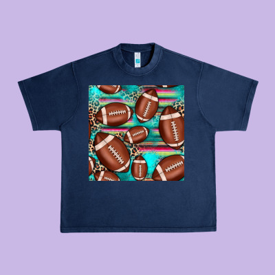 Football Leopard Turquoise Seamless Pattern Urban Heavy Tee Designed By Jahusdesignshop