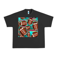 Pigment Black football leopard turquoise seamless pattern Urban Heavy Tee - JahusDesignShop