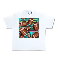 White football leopard turquoise seamless pattern Urban Heavy Tee - JahusDesignShop