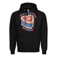 Black happy birthday america Zipper Hoodie - MaliasSmallBusiness