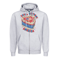 Heather Grey happy birthday america Zipper Hoodie - MaliasSmallBusiness