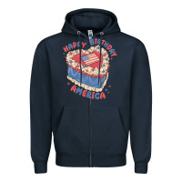 Navy happy birthday america Zipper Hoodie - MaliasSmallBusiness