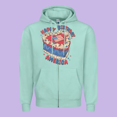 Happy Birthday America Zipper Hoodie Designed By Maliassmallbusiness
