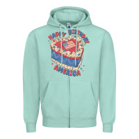 Seafoam happy birthday america Zipper Hoodie - MaliasSmallBusiness