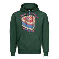 Sports Green happy birthday america Zipper Hoodie - MaliasSmallBusiness