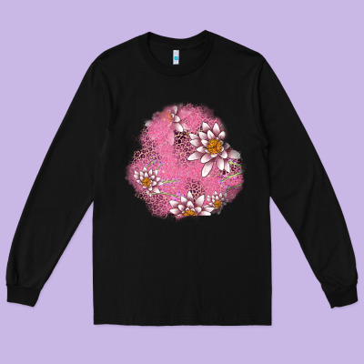 Lotus Patches Long Sleeve Tee Designed By Adodesignshop