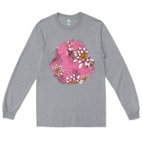 Heather Grey lotus patches Long Sleeve Tee - AdoDesignShop
