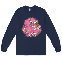 Navy lotus patches Long Sleeve Tee - AdoDesignShop