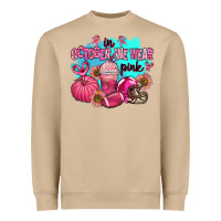 Mushroom in october we wear pink american football Heavyweight Sweatshirt - AdoDesignShop