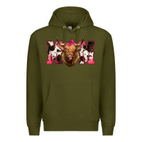 Army Green Highland Cow Mom Premium Hoodie - Bettercallsaul