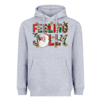 Heather Grey Feeling Jolly Heavyweight Hoodie - NancyCooperArtShop