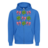 True Royal coquette bow clover st. patrick's day Zipper Hoodie - MaliasSmallBusiness