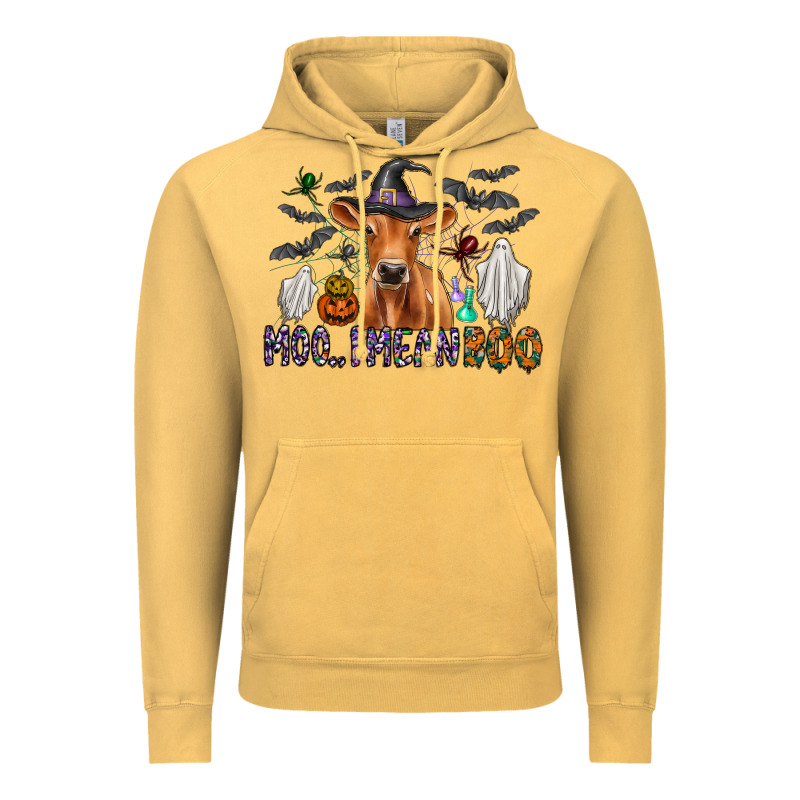 Moo I Mean Boo Vintage Hoodie by CowhideDigitalArt | Teevron